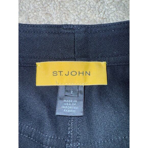 St. John Mid Rise 5 Pocket Slim Fit Casual Straight Pants Black Women's Size 2 - Picture 6 of 8